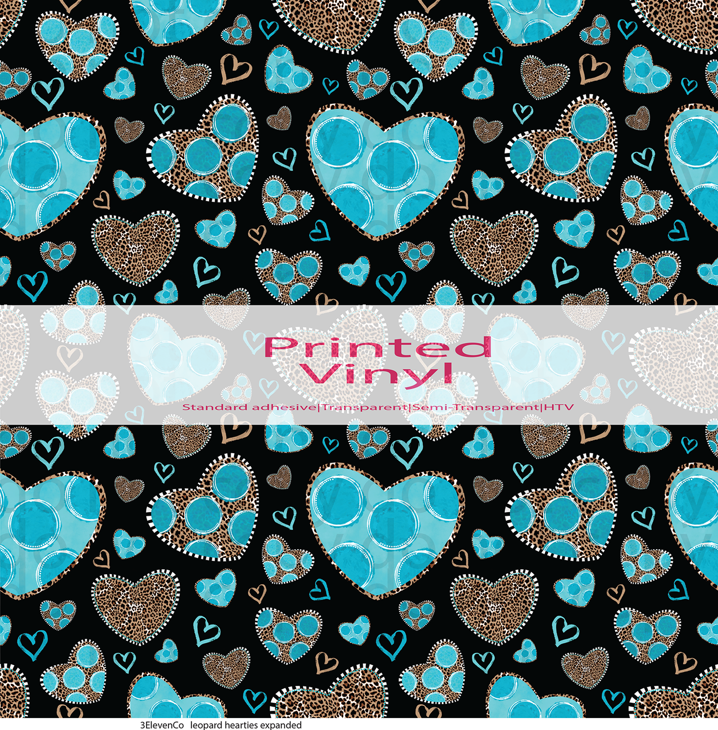 leopard hearties vinyl sheet