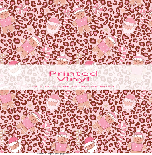 leopard print gingerbread vinyl sheet