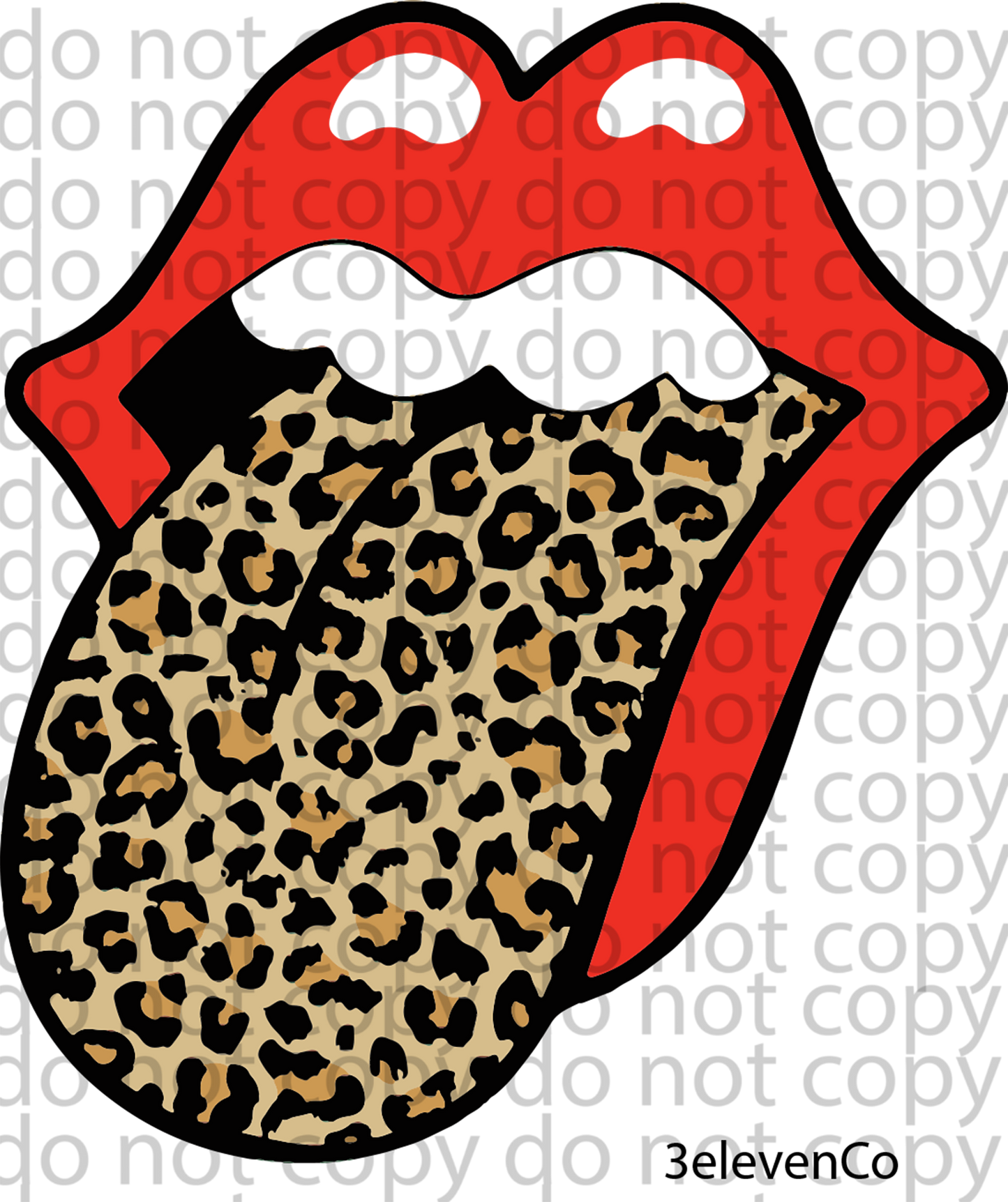 leopard tongue decal
