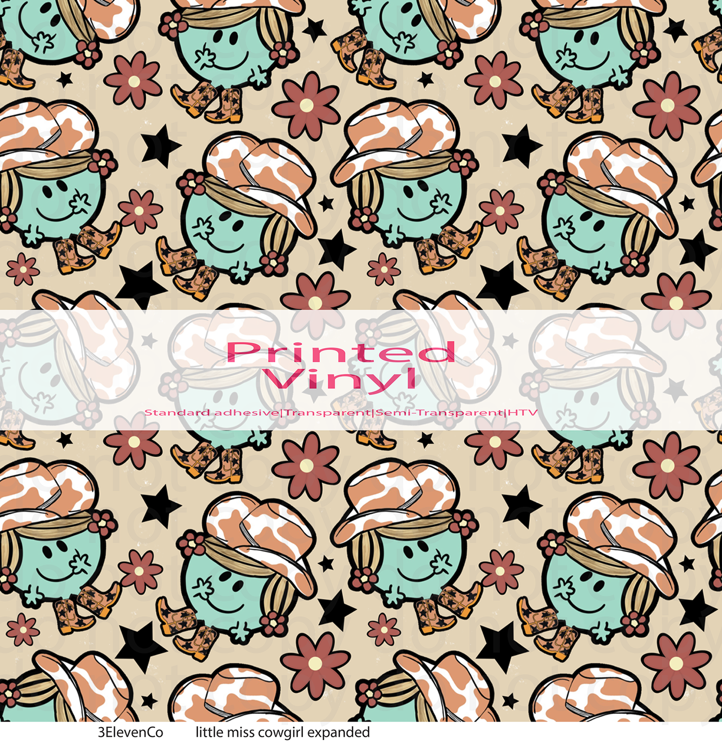 little miss cowgirl vinyl sheet