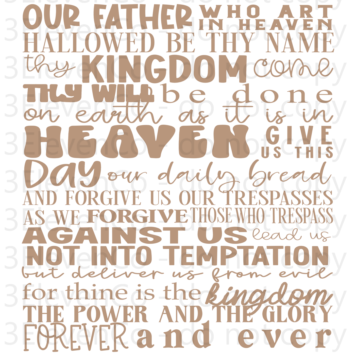 SDD 2024 Lord's Prayer vinyl decal | UV DTF decal | DTF print