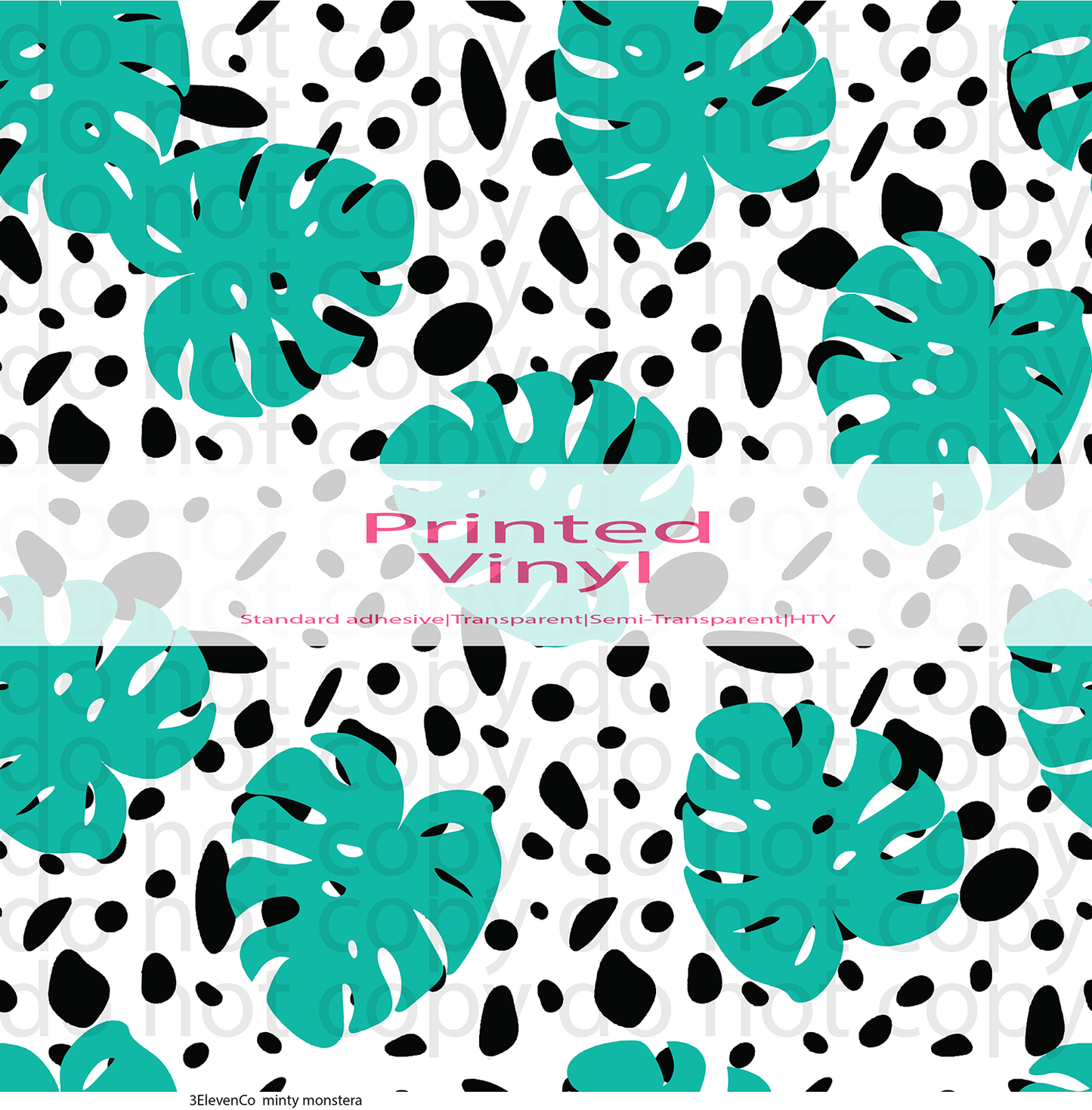 minty monstera vinyl sheet