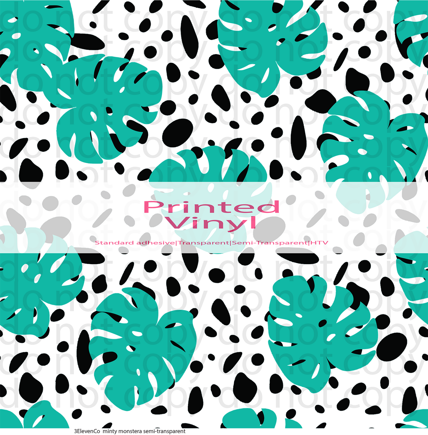 minty monstera vinyl sheet