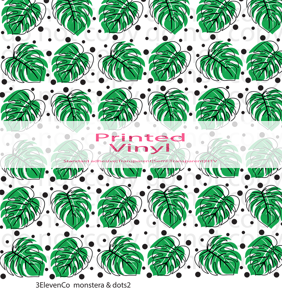 monstera and dots2 vinyl sheet