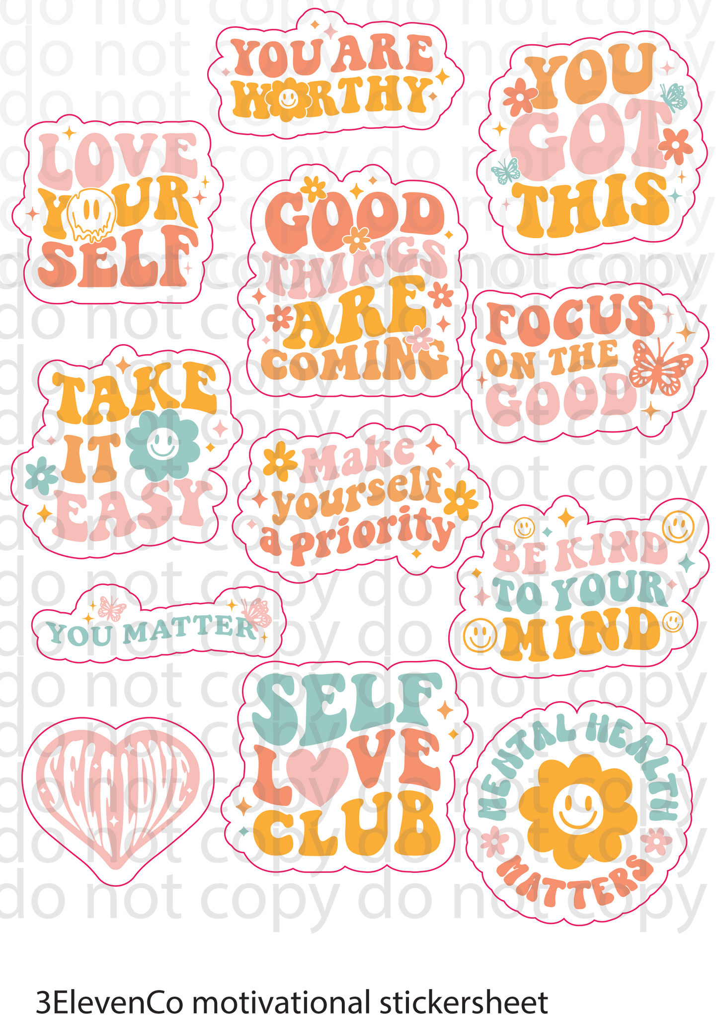 motivational sticker sheet