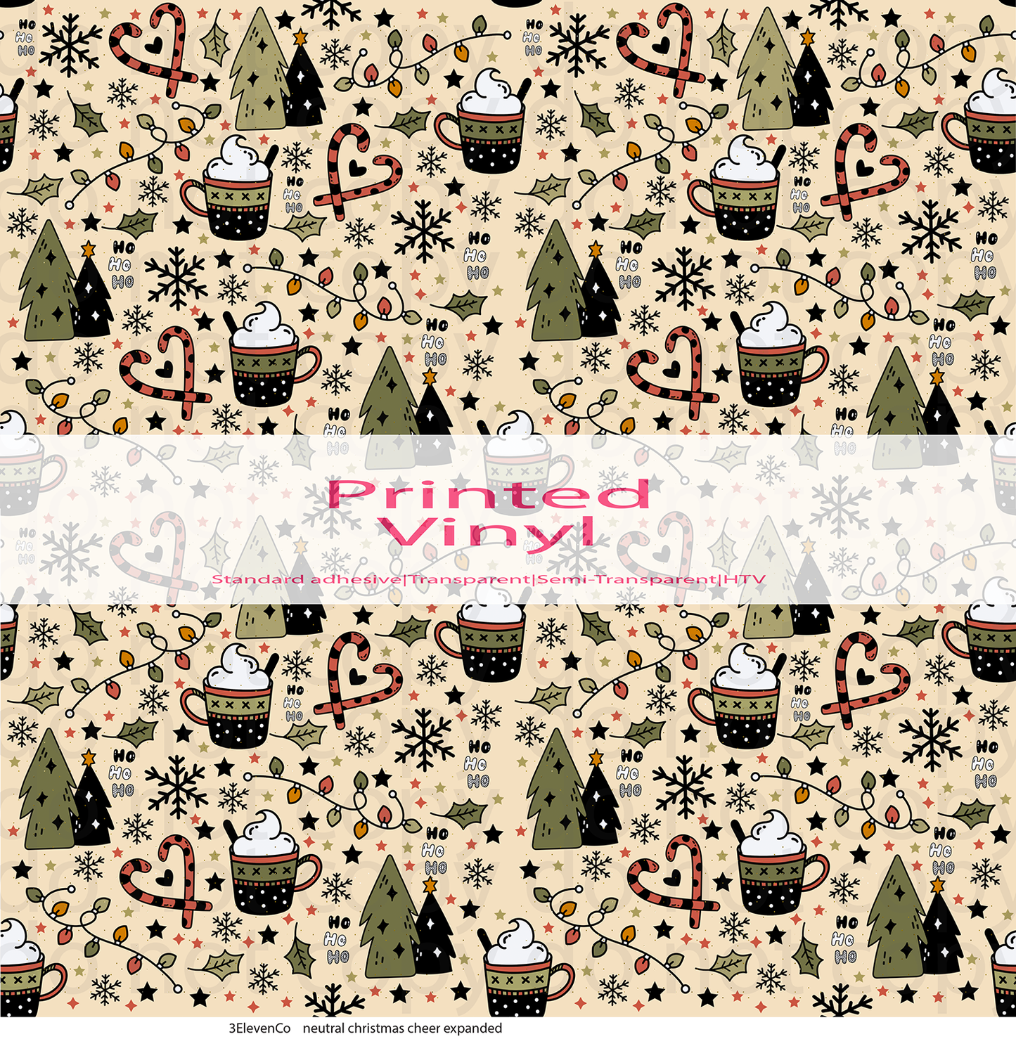 neutral Christmas cheer vinyl sheet