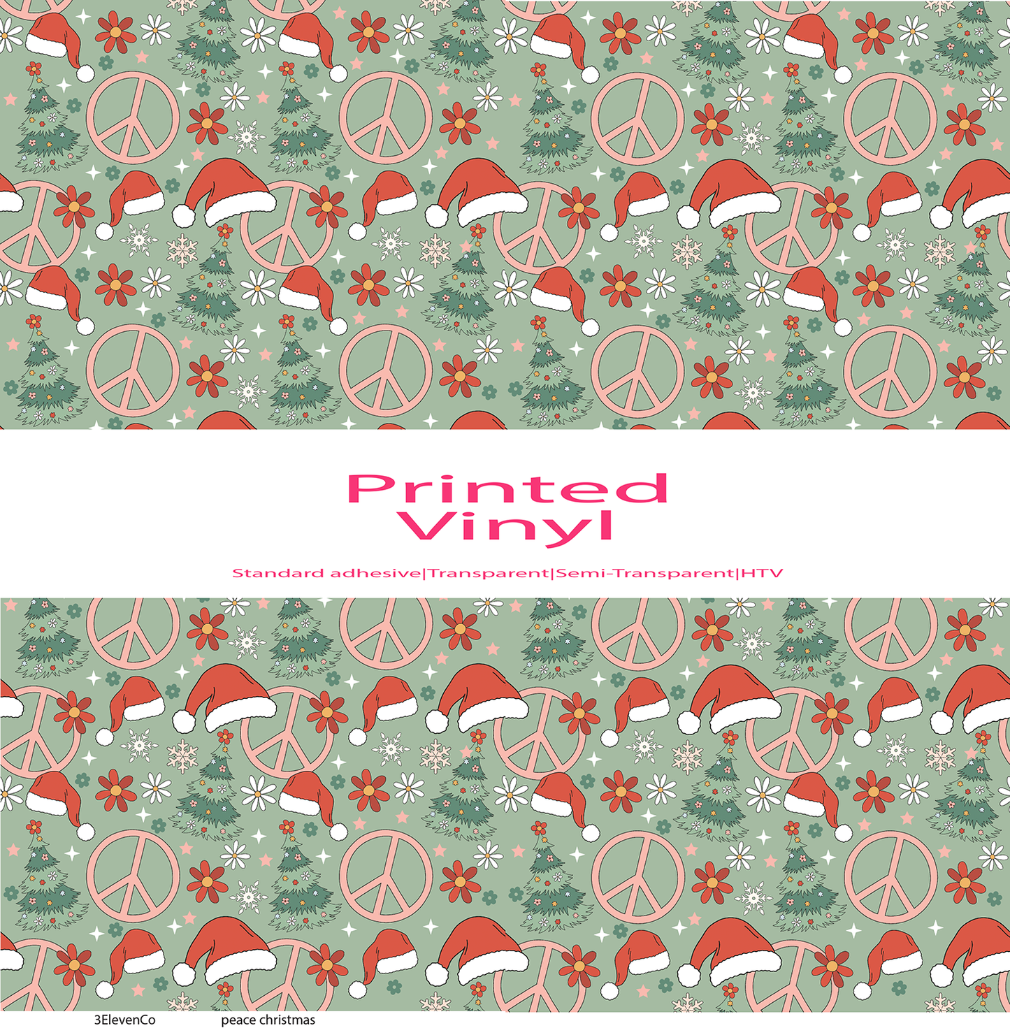 peace christmas vinyl sheet + pen wrap