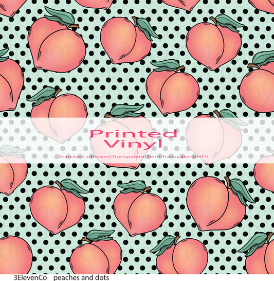 peaches and dots vinyl sheet