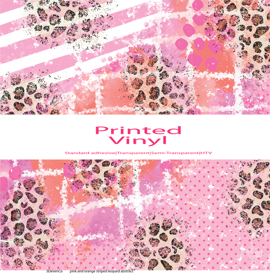 pink and orange striped leopard abstract vinyl sheet