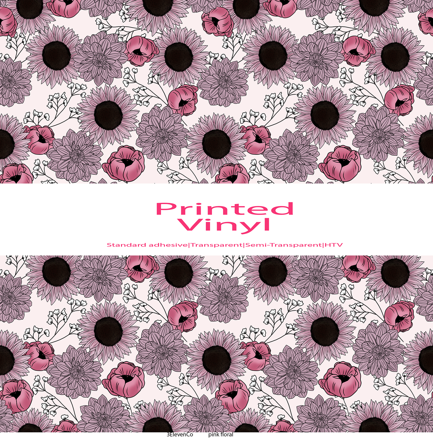 pink floral vinyl sheet