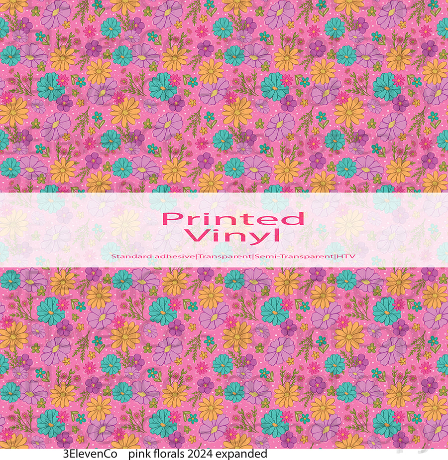 pink florals 2024 vinyl sheet