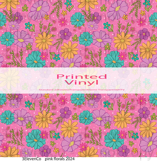 pink florals 2024 vinyl sheet