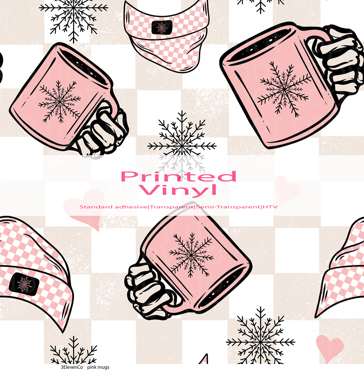 pink mugs vinyl sheet or decal