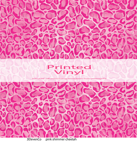 pink shimmer cheetah vinyl sheet