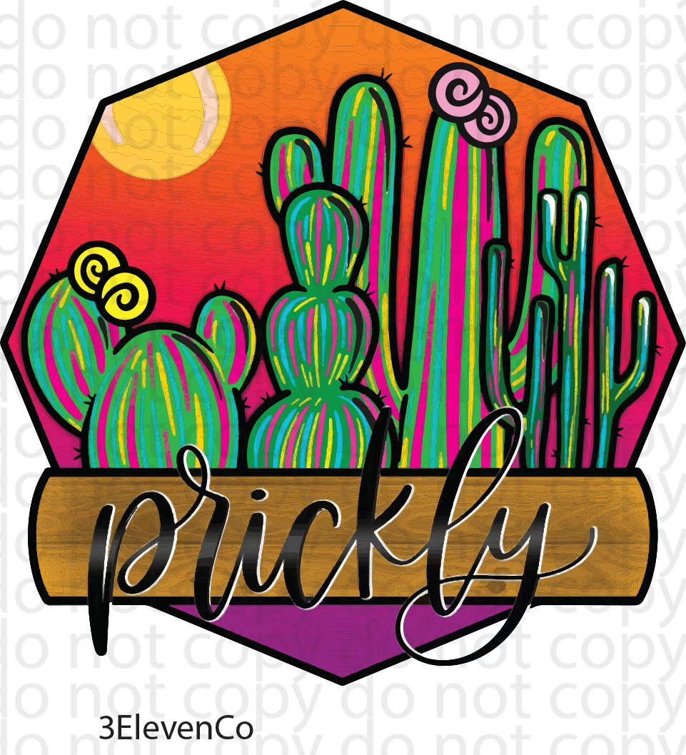 prickly floral decal