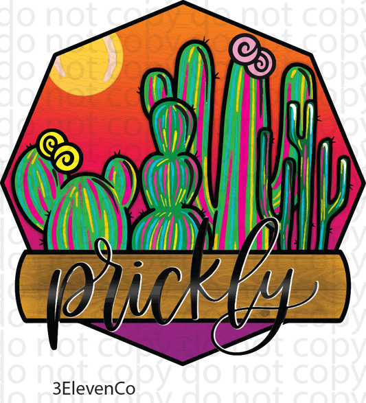 prickly floral decal