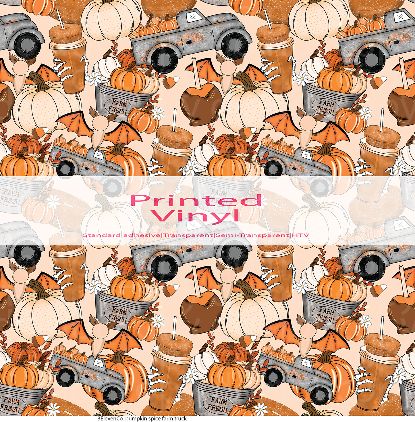 pumpkin spice farm truck vinyl sheet