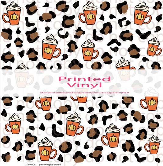 pumpkin spice leopard vinyl sheet