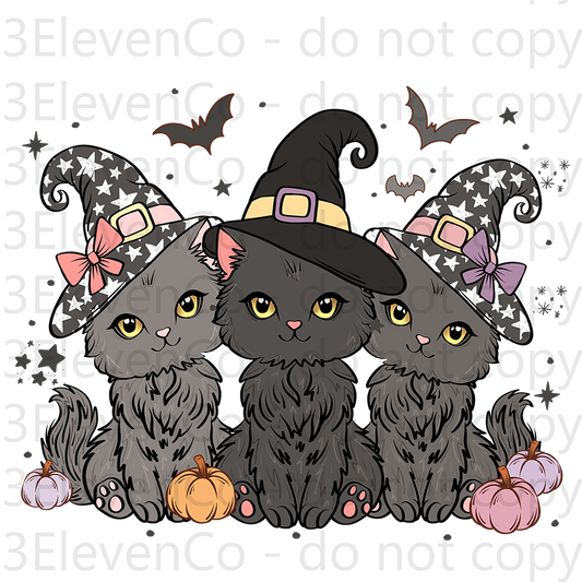 SD 2024 Purrfect Halloween vinyl sheet | semi-transparent decal | UV DTF