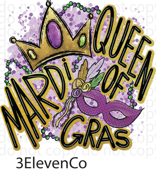 queen of mardi gras decal