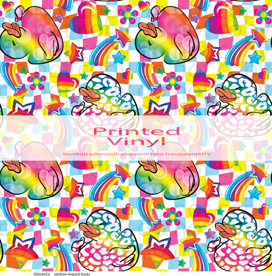 rainbow leopard ducks vinyl sheet