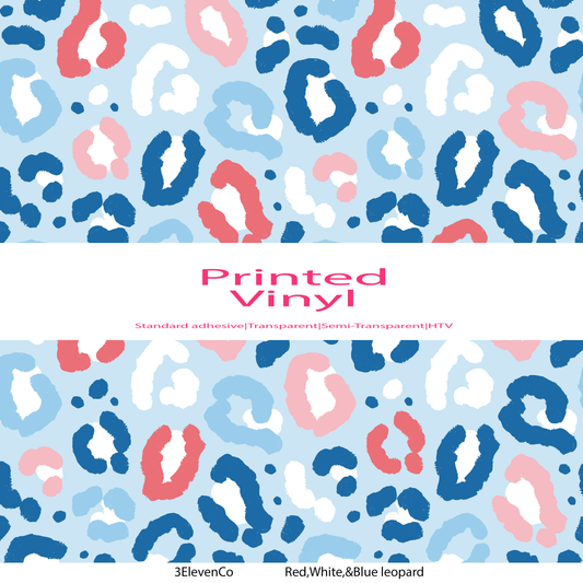 Red, white, & blue leopard vinyl sheet