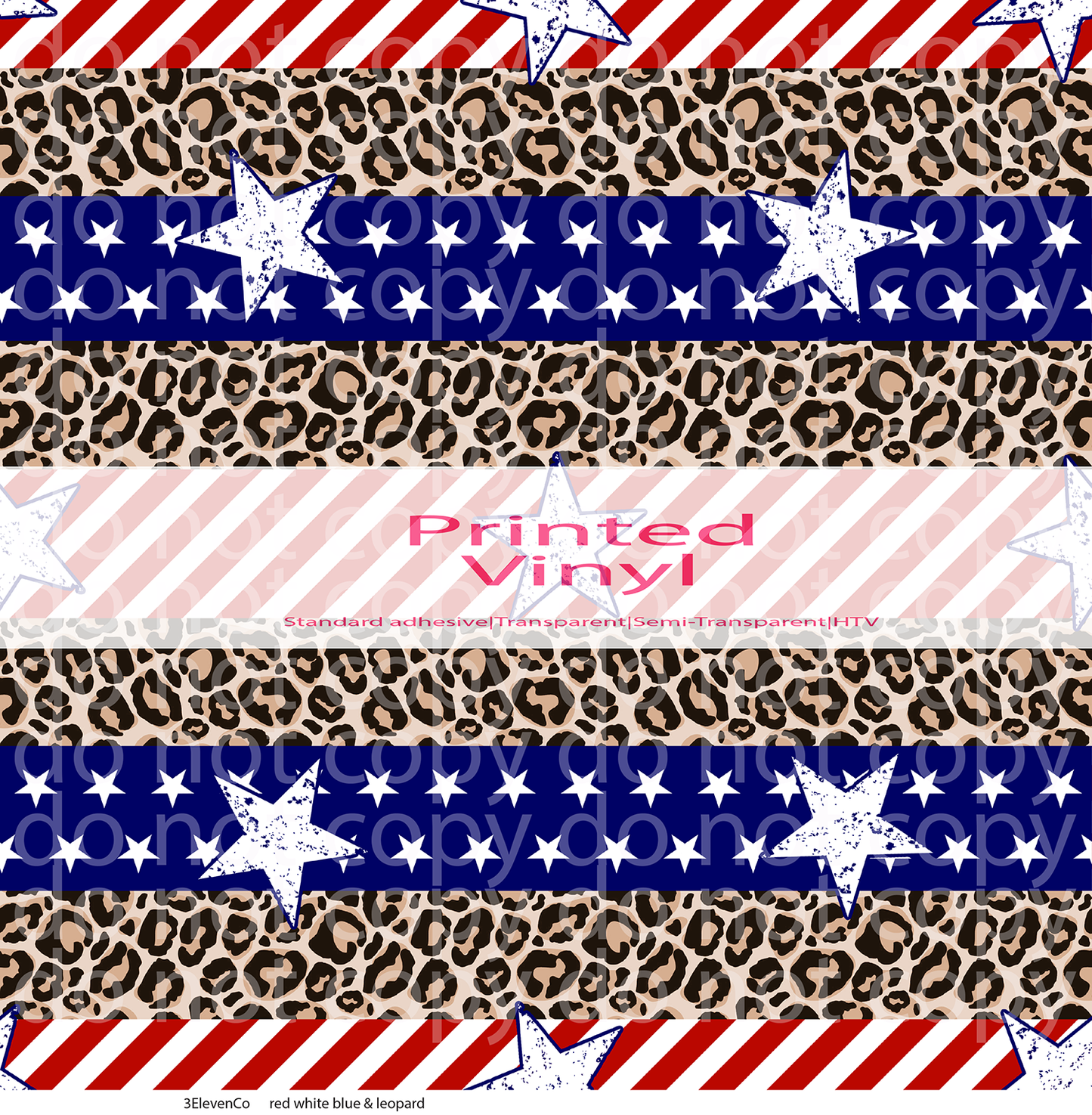 red white blue & leopard vinyl sheet