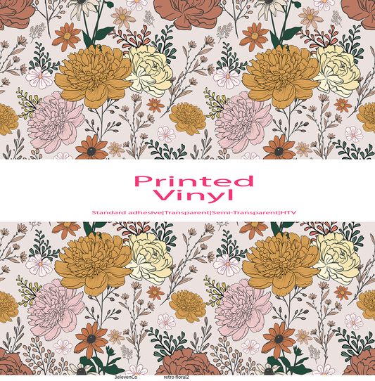 Retro floral2 vinyl sheet