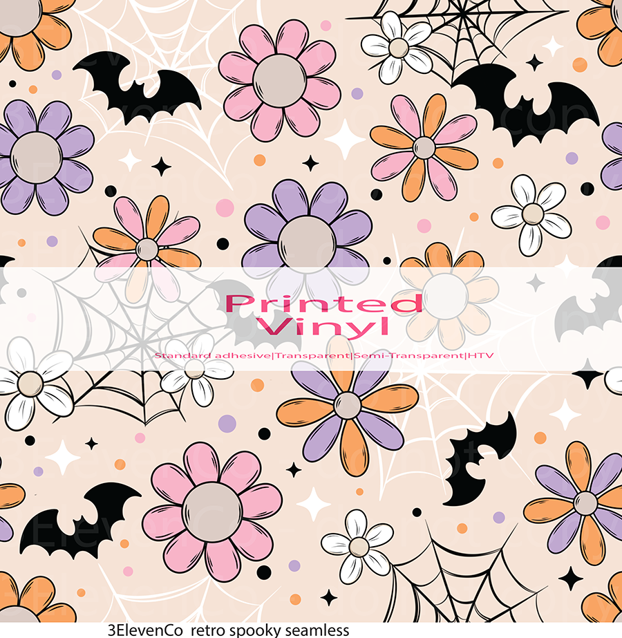 retro spooky seamless vinyl sheet or decal