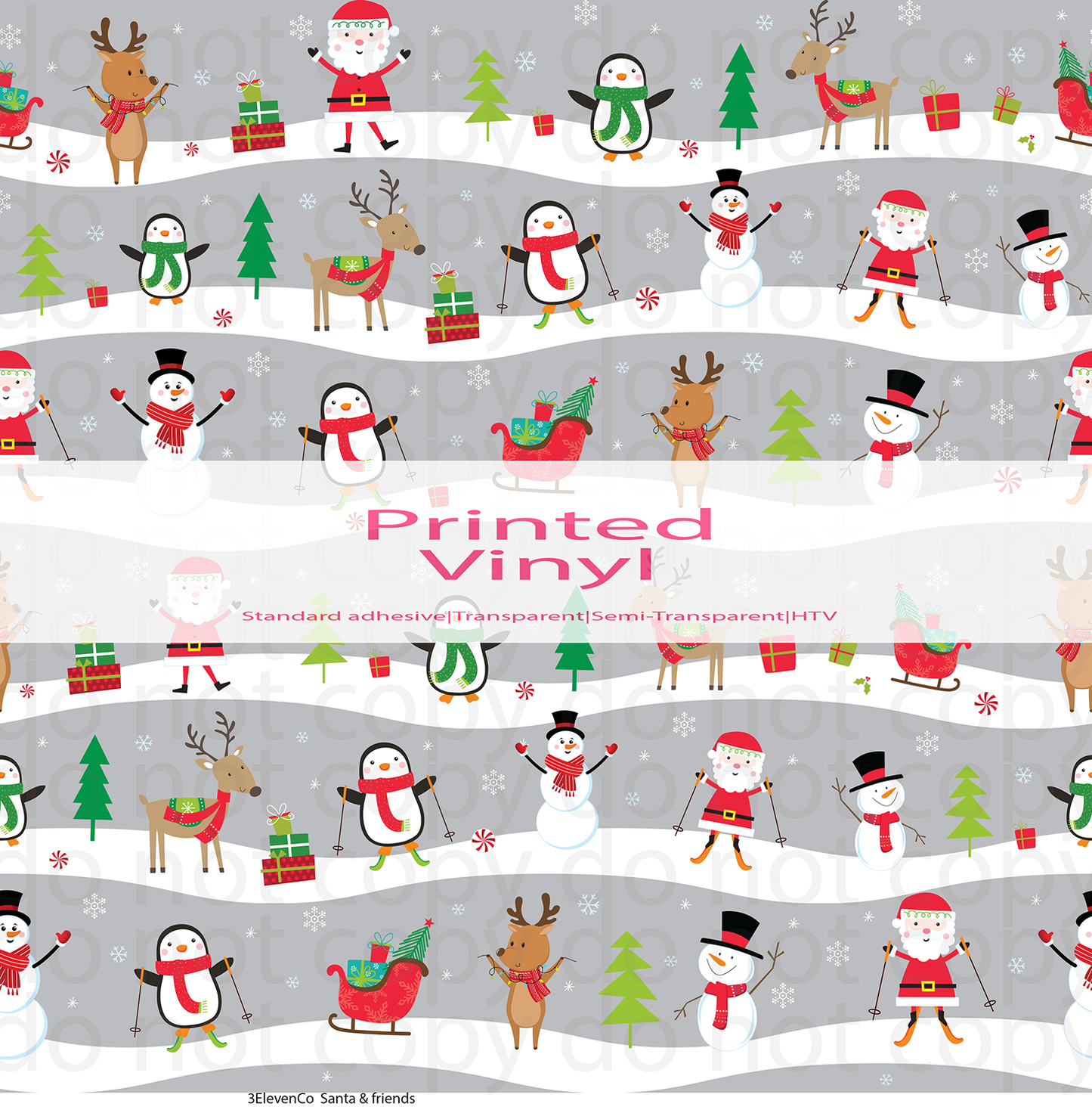 santa & friends vinyl sheet