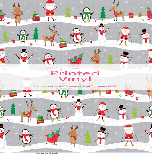 santa & friends vinyl sheet