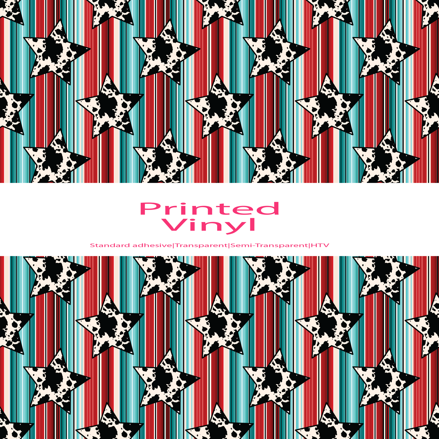 Serape cow print stars vinyl sheet