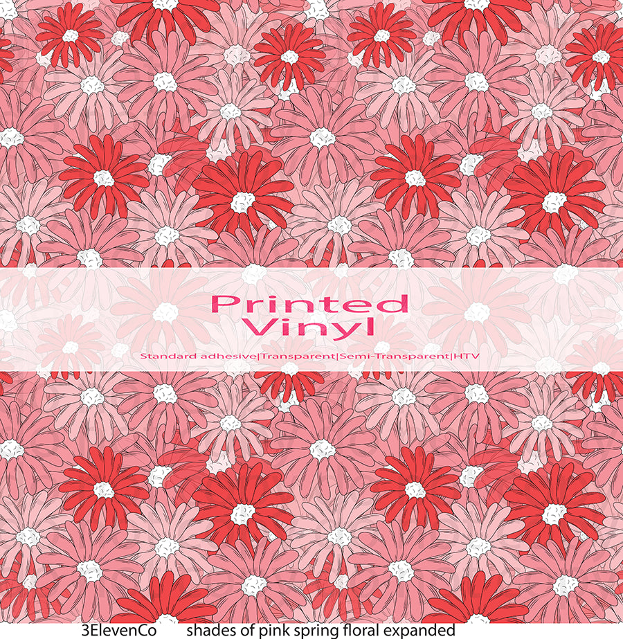 shades of pink spring floral vinyl sheet