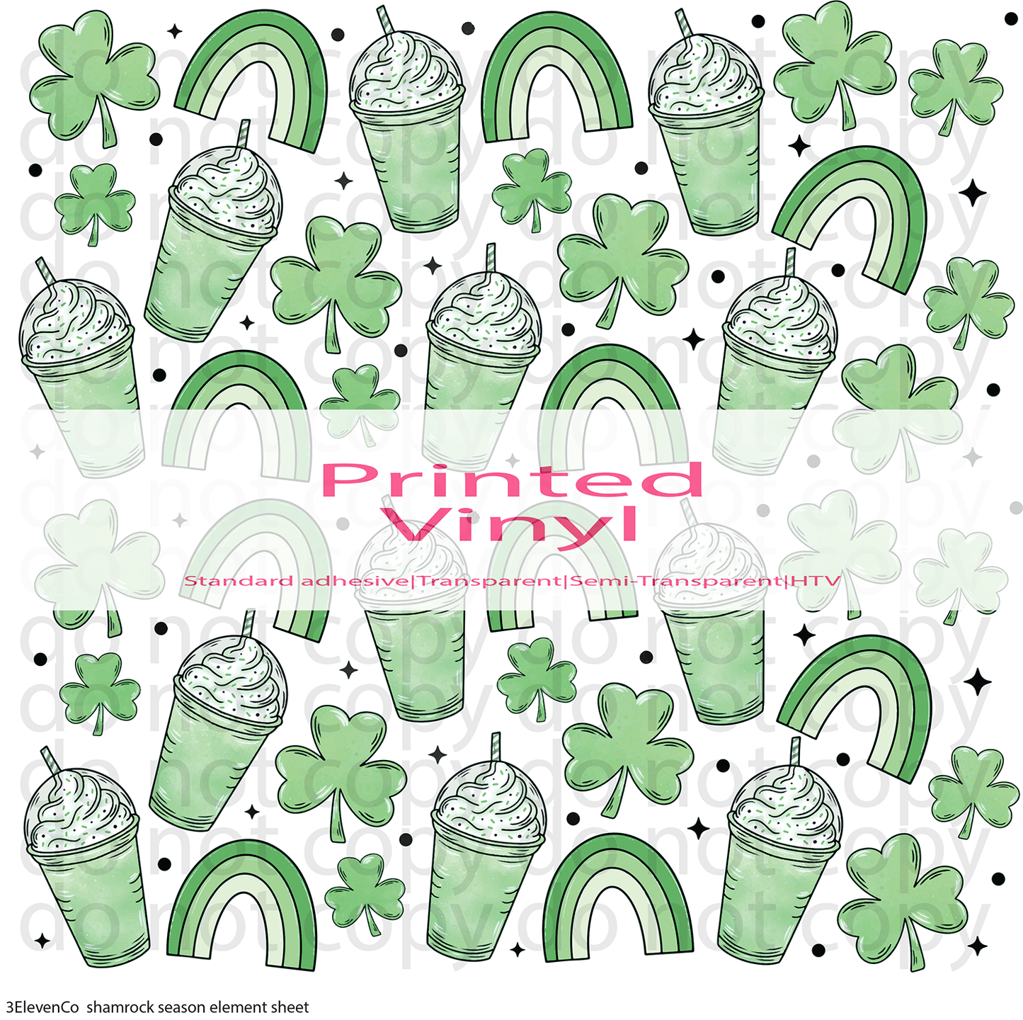 shamrock shake vinyl sheet or decal or element sheet