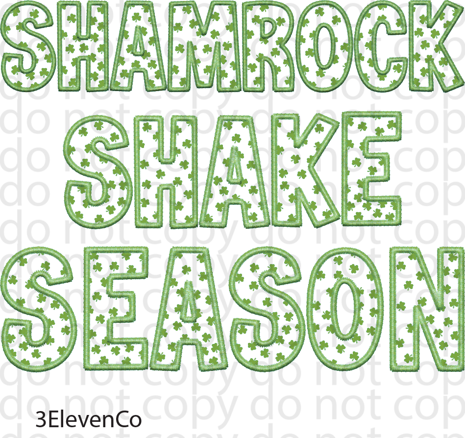 shamrock shake vinyl sheet or decal or element sheet