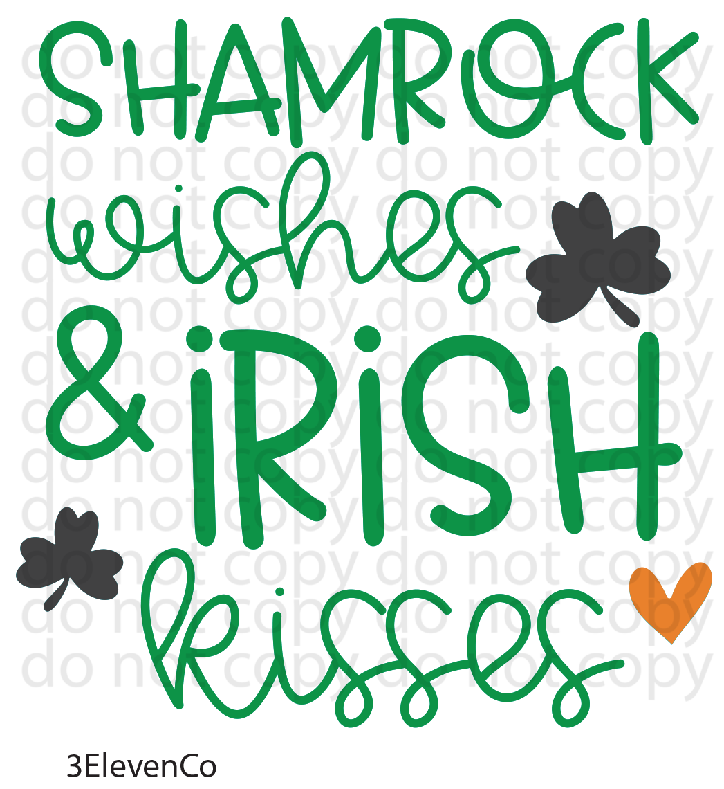 shamrock wishes semi-transparent decal