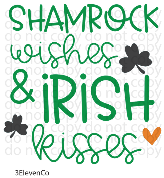 shamrock wishes semi-transparent decal