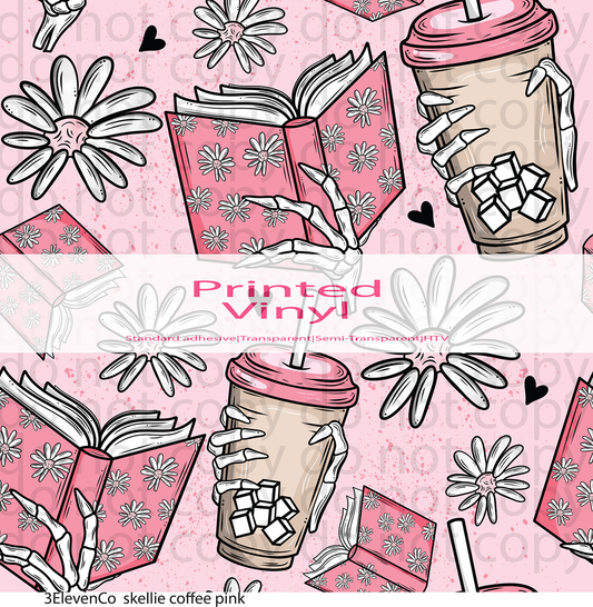 skellie coffee pink vinyl sheet or tumbler wrap