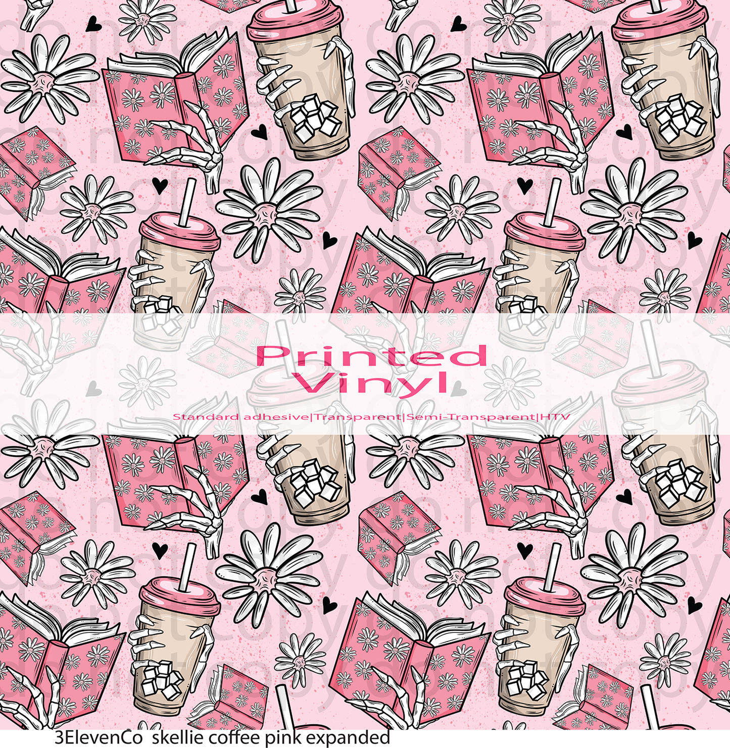 skellie coffee pink vinyl sheet or tumbler wrap