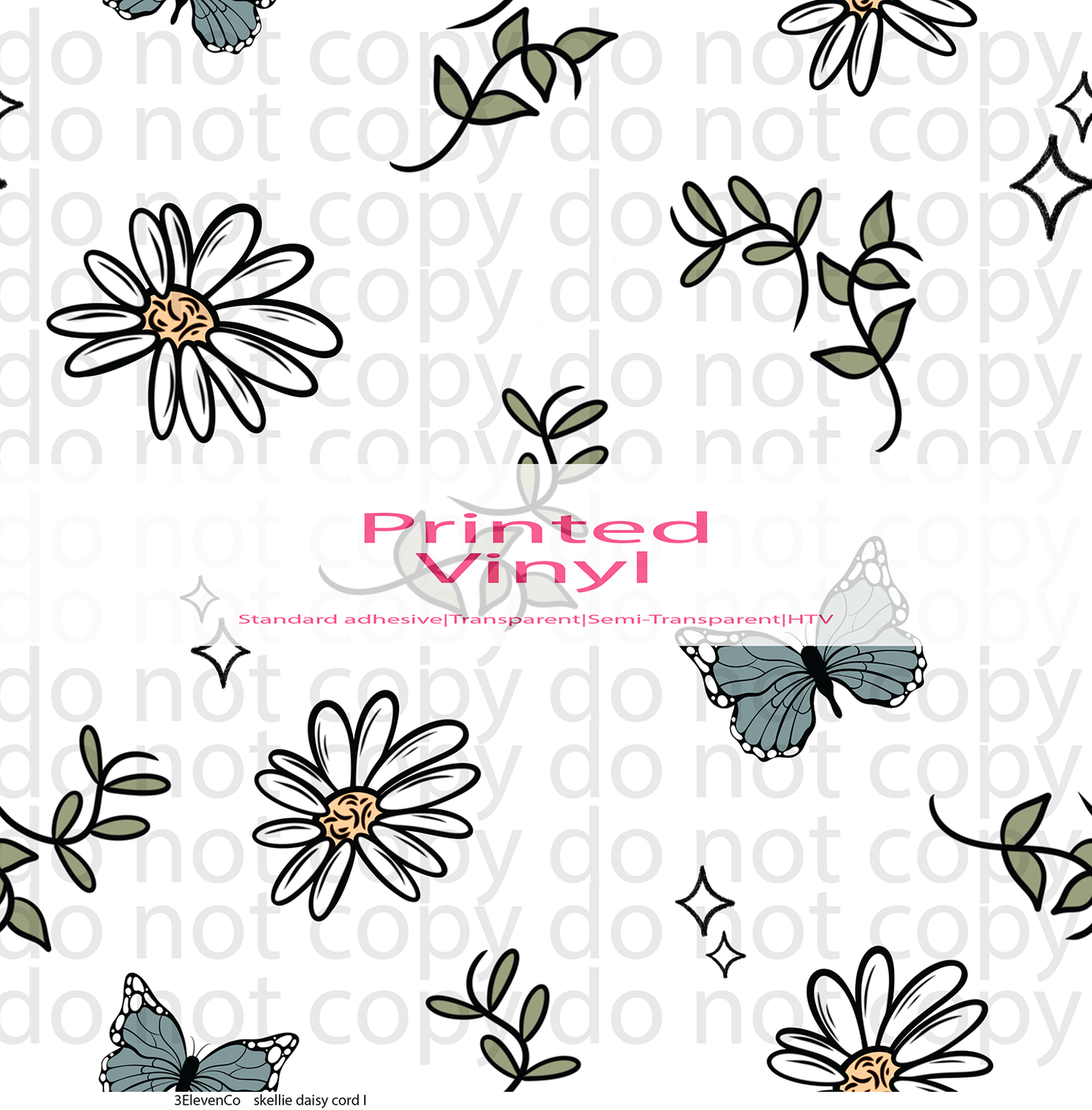 skellie daisy seamless + coordinating vinyl sheet or decal