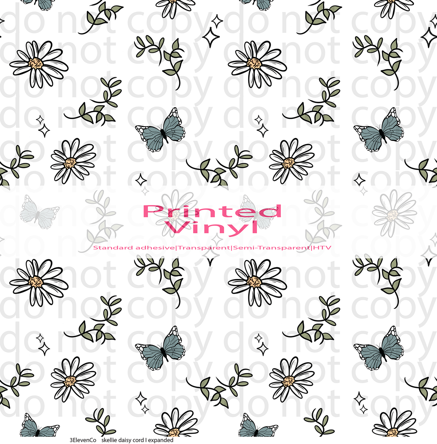 skellie daisy seamless + coordinating vinyl sheet or decal