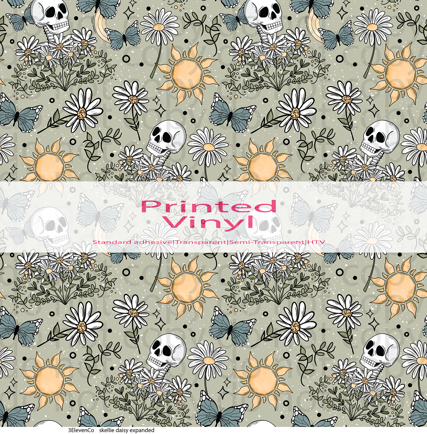 skellie daisy seamless + coordinating vinyl sheet or decal