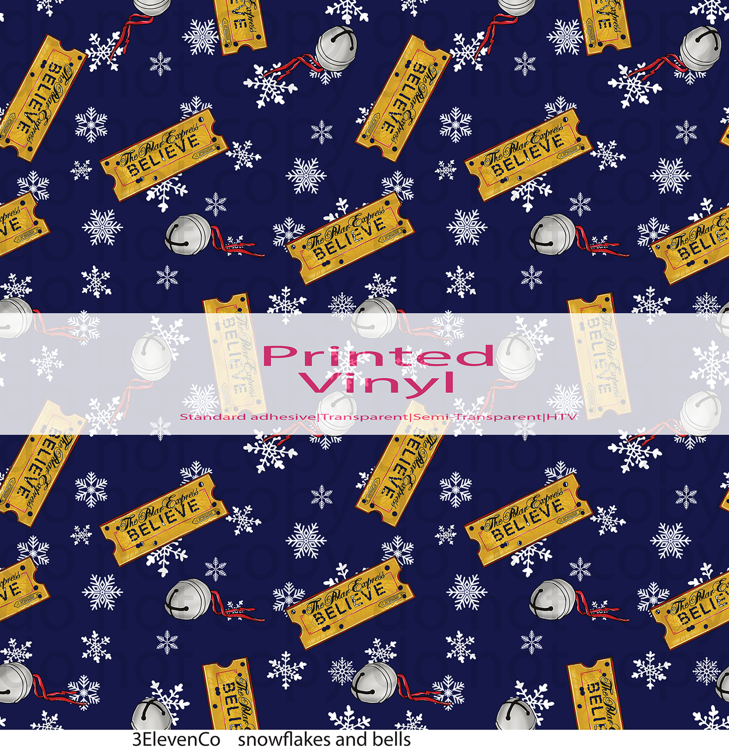 snowflakes and bells vinyl sheet