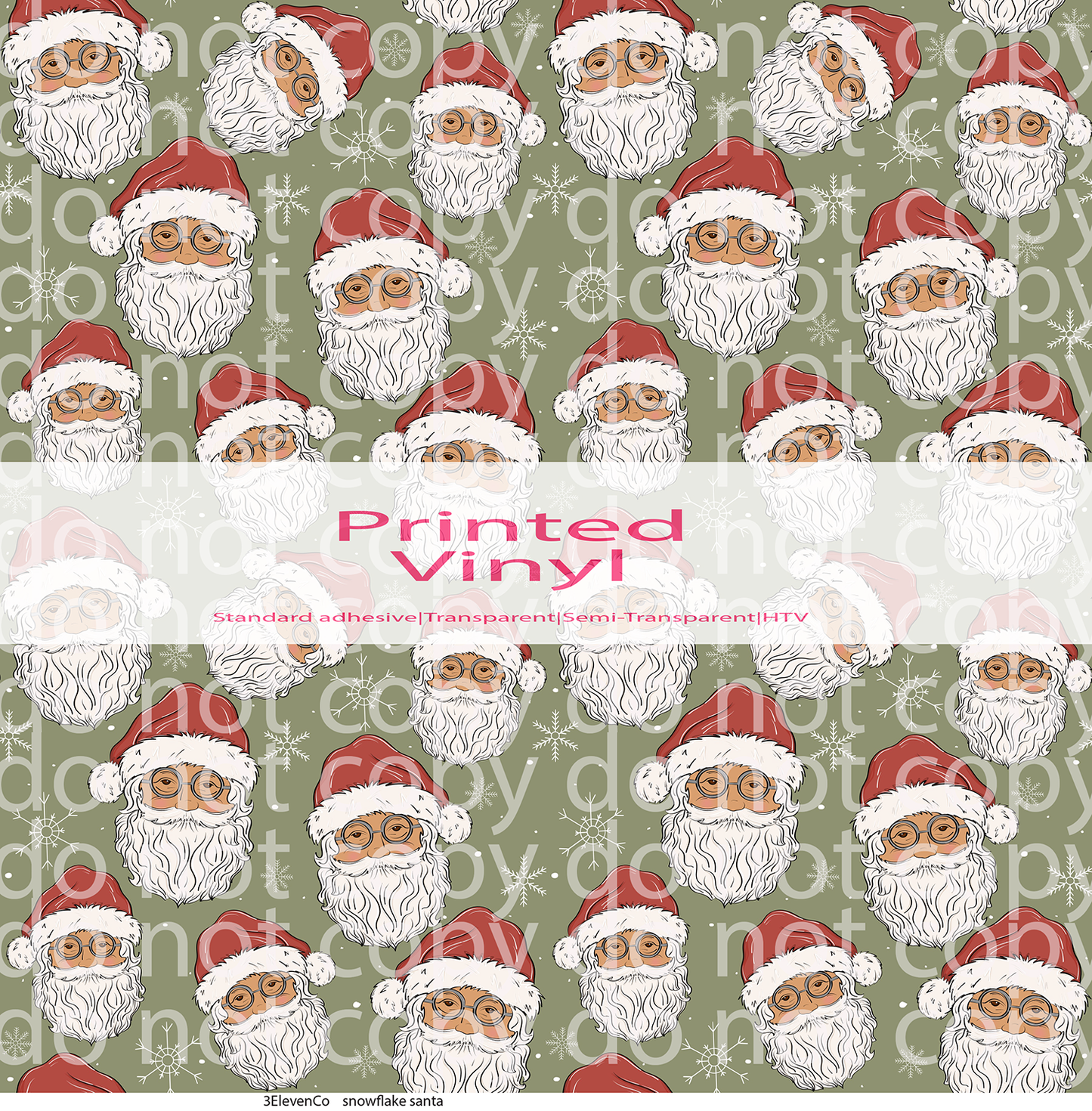 snowflake santa vinyl sheet