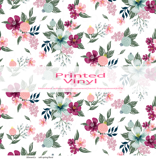 soft spring florals vinyl sheet