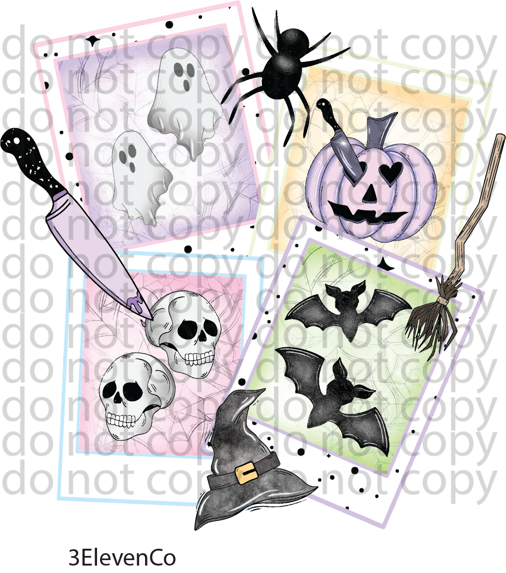 spooky cards vinyl sheet or decal by cerras shop