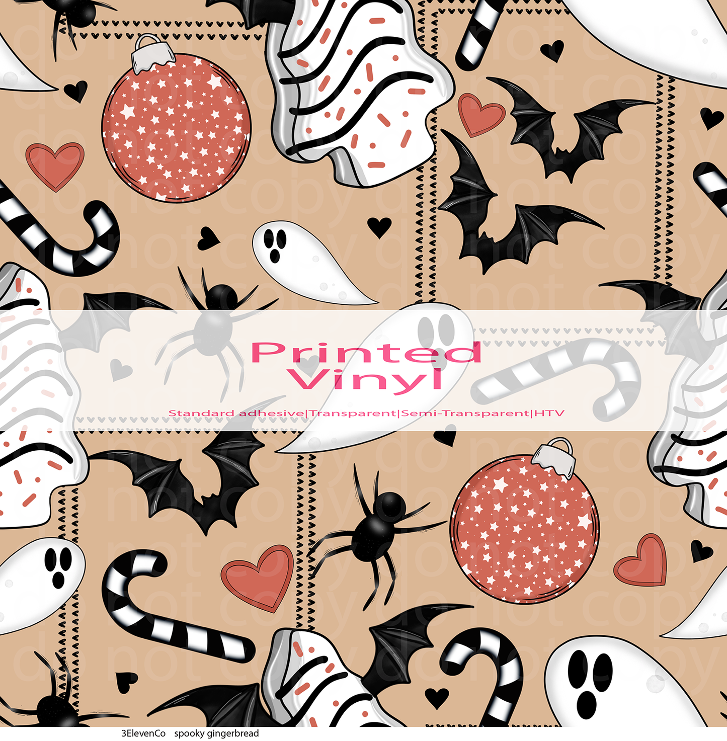 spooky gingerbread vinyl sheet