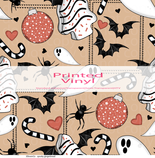 spooky gingerbread vinyl sheet