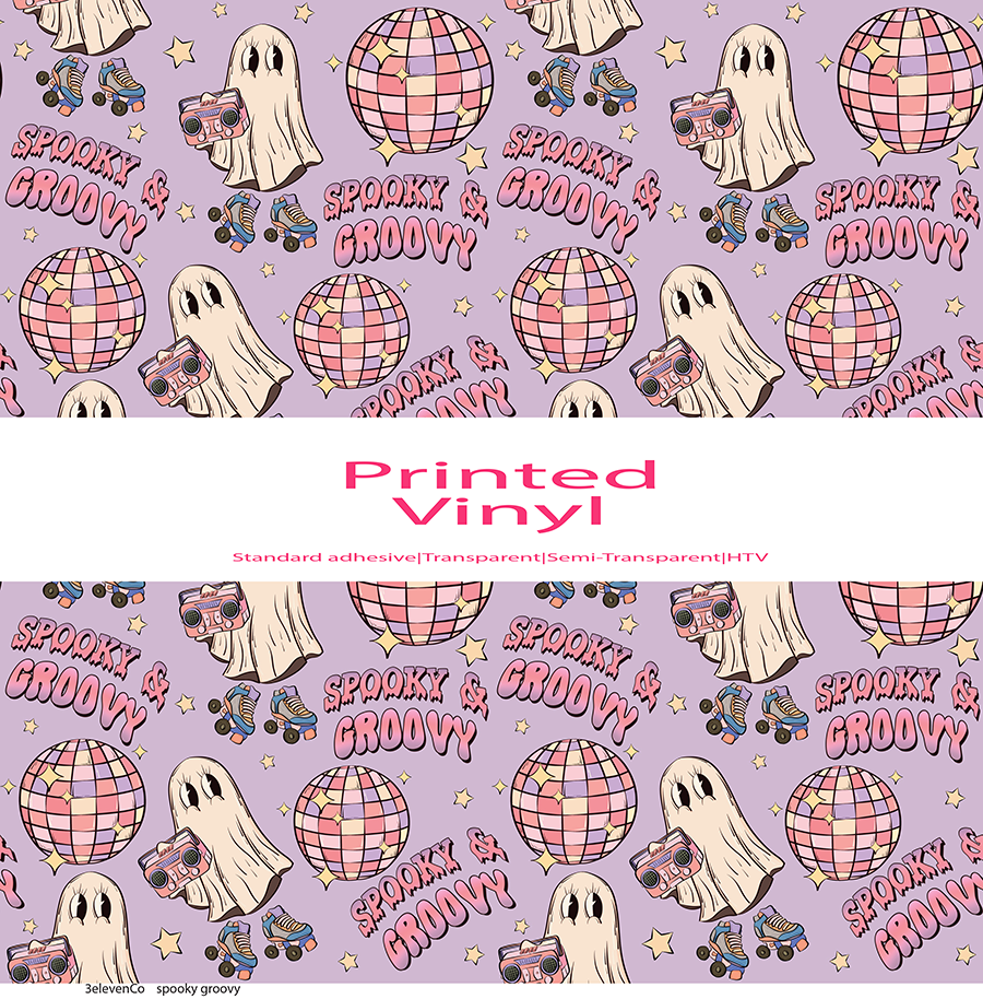 spooky groovy vinyl sheet or decal