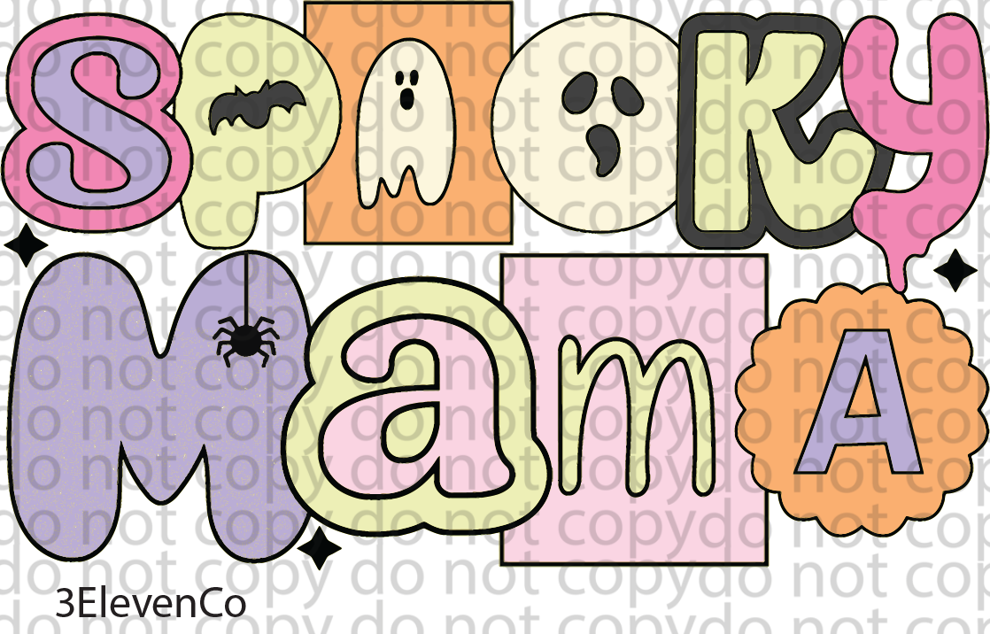 spooky boo retro vinyl sheet or decal or pen wrap